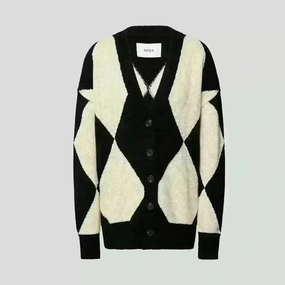 PISTOLA Denim Evelyn Oversized Diamond Cardigan - Picture 6 of 16